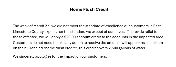 home flush credit